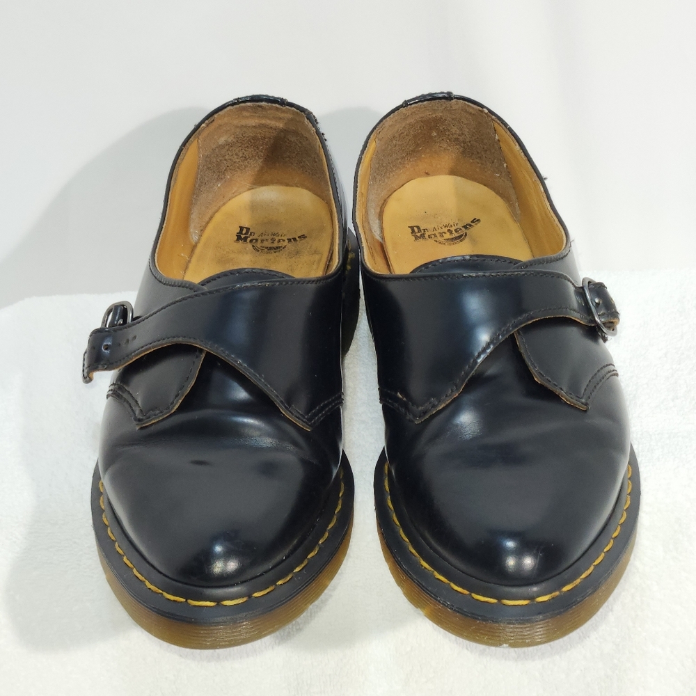 DR. MARTENS AGNES MARY JANE WOMEN'S LEATHER POINTED TOE MONK STRAP BUCKLE SZ 11
